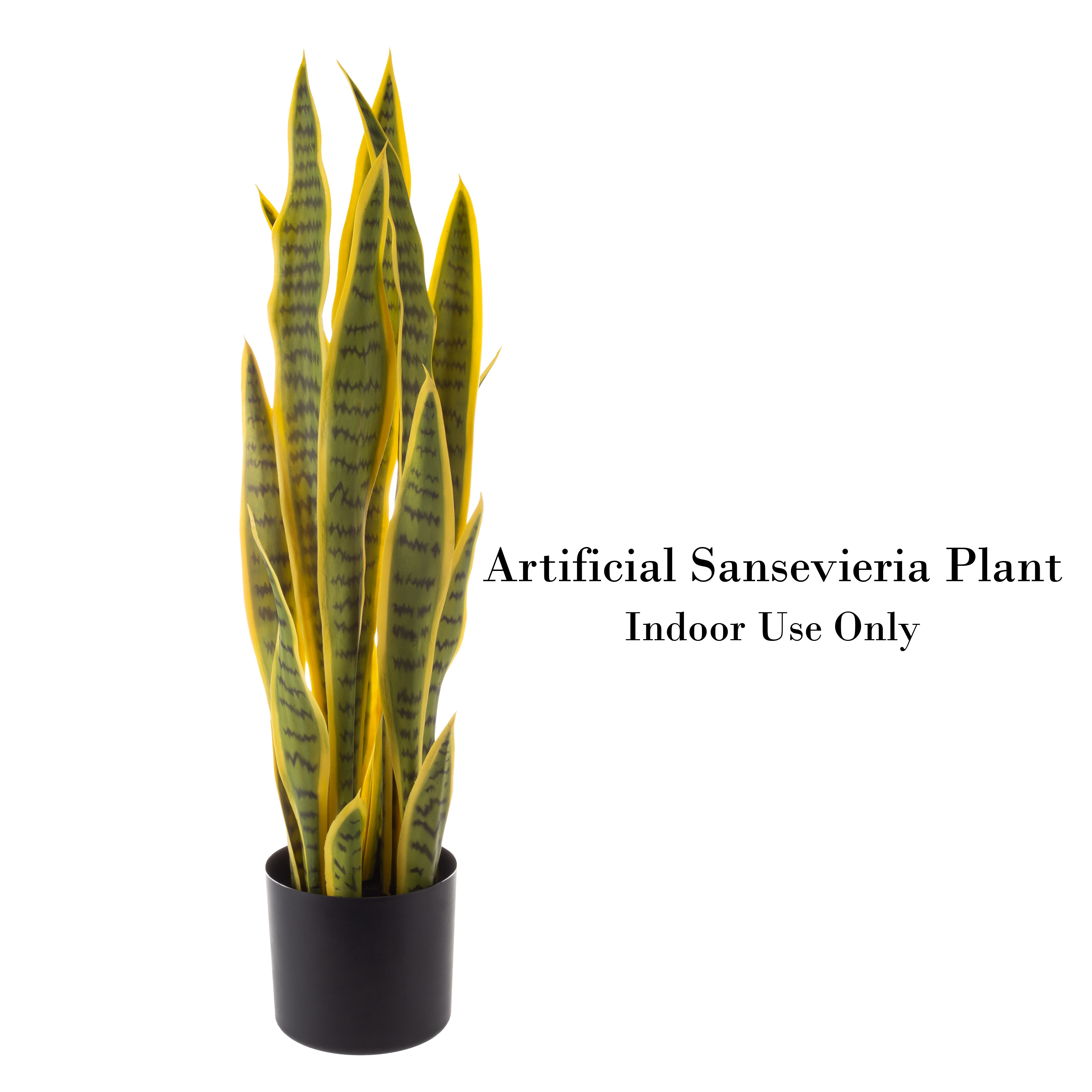 Pure Garden 29.5-inch Potted Sansevieria Snake Artificial Plant